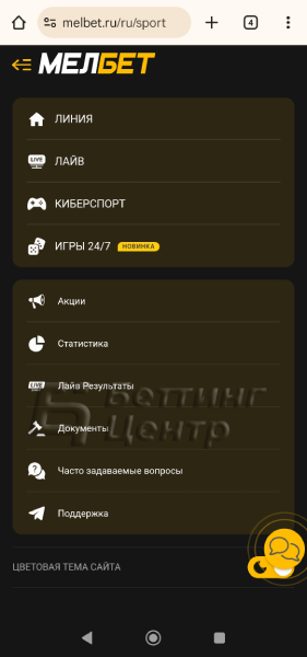 Мобильная версия Мелбет - картинка 2