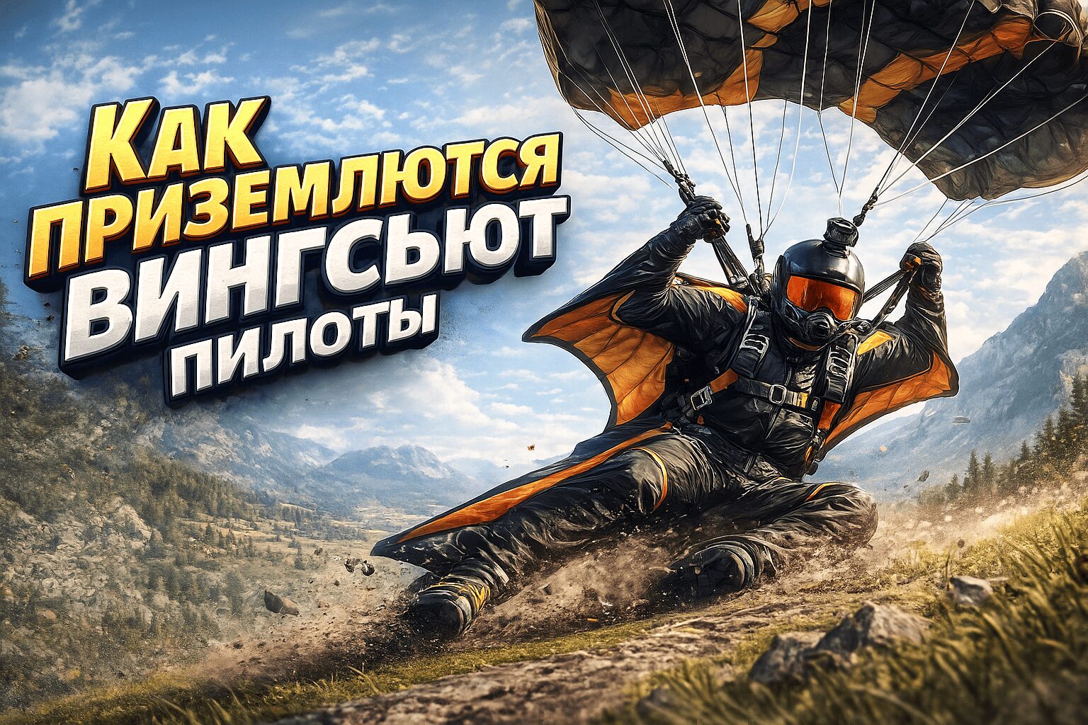 Как приземляются вингсьют пилоты