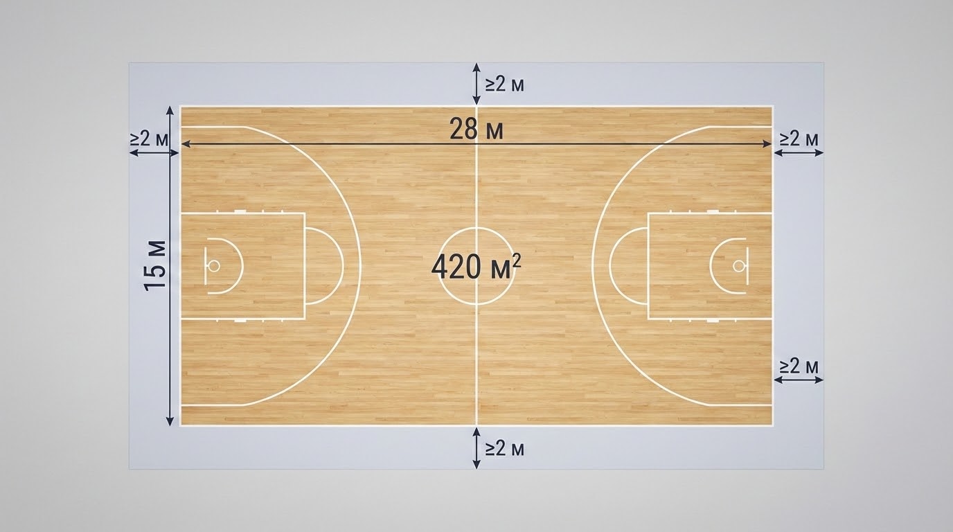 размеры баскетбольной площадки