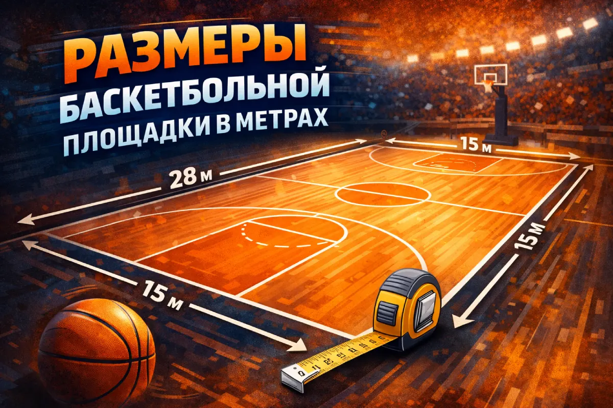 Размеры баскетбольной площадки в метрах