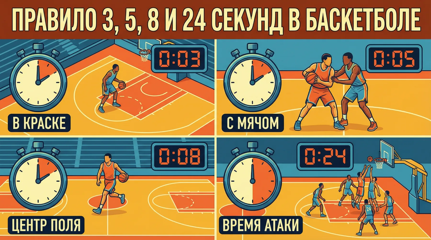 Правила секунд в баскетболе