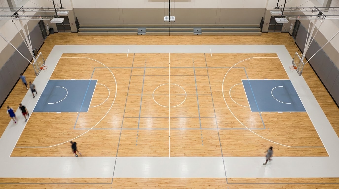 Размеры баскетбольной площадки в метрах